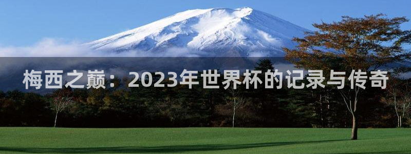 世界杯预选赛赛程：梅西之巅：2023年世界杯的记录与传奇